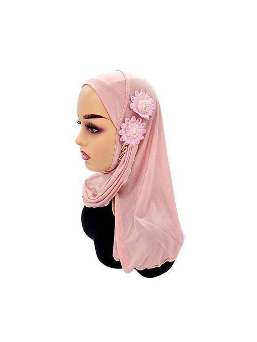 Hijab Muslim Women Scarf with Attached Brooches